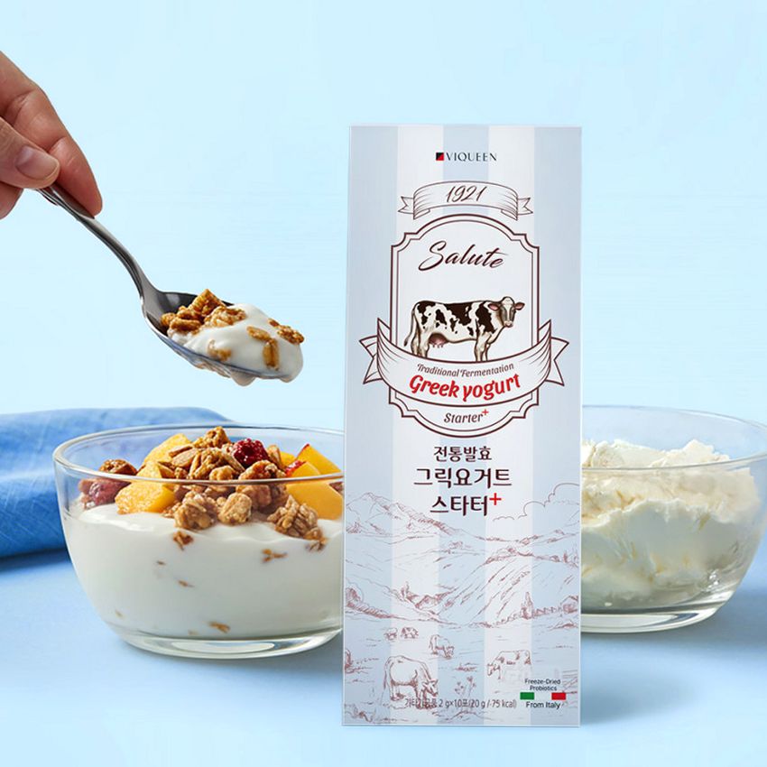 바이퀸 1921살루트 그릭요거트스타터 플러스 1조3천억 유산균 1박스 20g, 3개